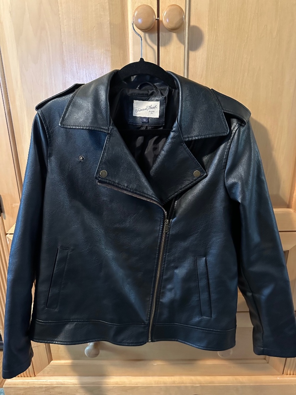 Large Universal Thread Black Faux Leather Moto Jacket